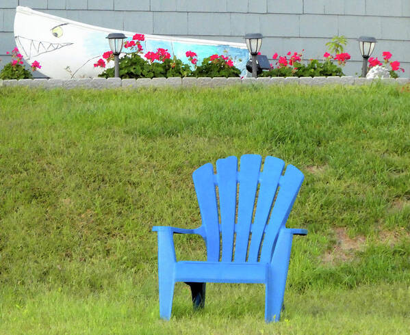 Chair Poster featuring the photograph Blue Chair by Linda Henne