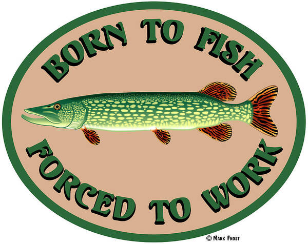 Born To Fish Forced To Work Poster by Mark Frost - Fine Art America