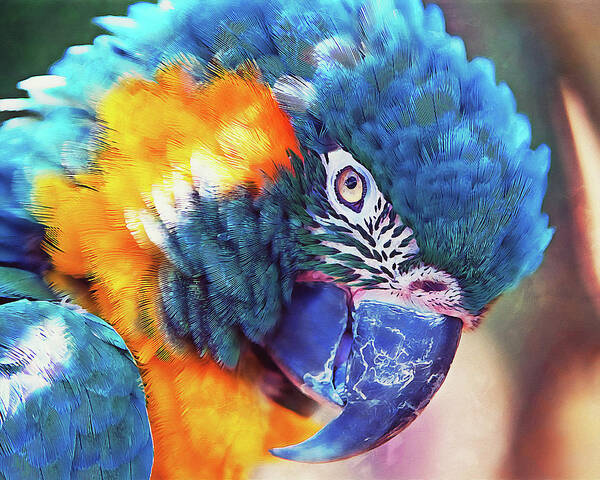 Exotic Bird Poster featuring the painting Colorful Parrot - 01 by AM FineArtPrints