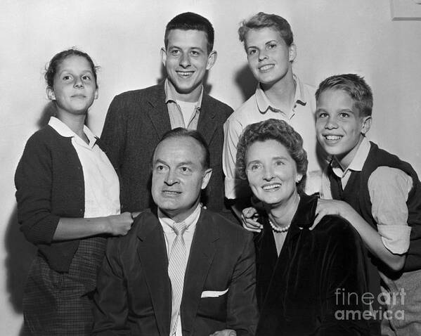Child Poster featuring the photograph Comedian Bob Hope And His Family by Bettmann