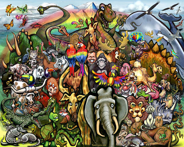Creature Poster featuring the digital art Creatures Beasts and Animals by Kevin Middleton