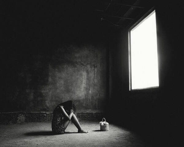 Woman Poster featuring the photograph Depression by Fadhel Muhamad Fajeri