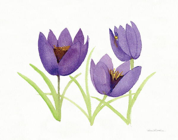 Crocus Poster featuring the painting Easter Blessing Flowers Vii by Kathleen Parr Mckenna