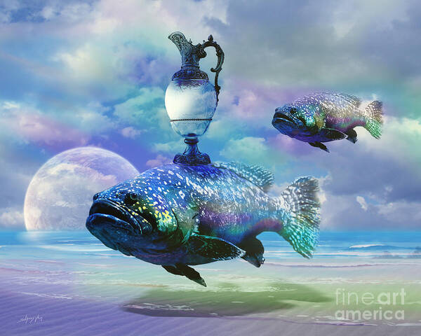 Fish Poster featuring the digital art Elixir of eternal life by Alexa Szlavics