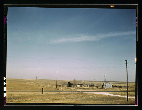 Amarillo Poster featuring the painting Farm land in Texas panhandle near Amarillo, Texas. by Delano, Jack