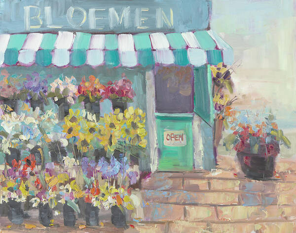 Flower Shop Poster featuring the painting Flower Shop by Jennifer Stottle Taylor