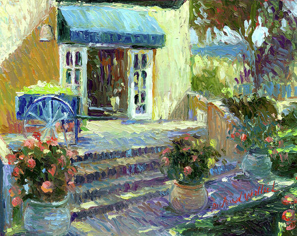Terrace With Flowers Poster featuring the painting Flower Shop by Richard Wallich