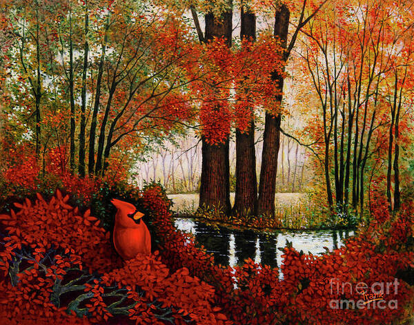 Forest Poster featuring the painting Forest Stream 3 by Michael Frank