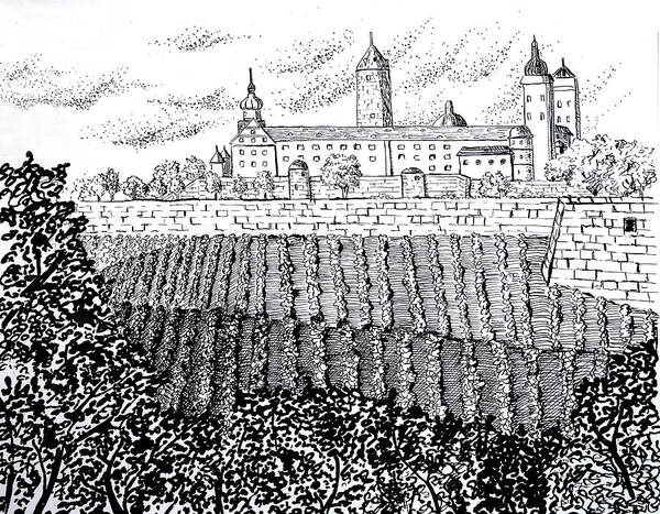 Fortress Poster featuring the drawing Fortress in Germany by Margaret Zabor