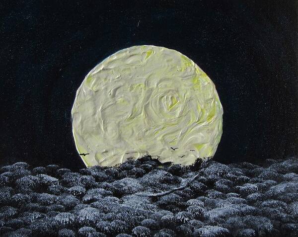 Moon Poster featuring the painting Full Moon Rising by Tammy Oliver