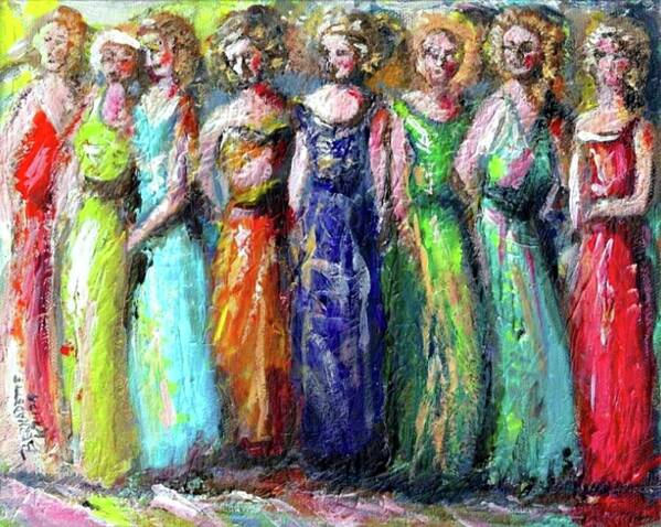Girls Night Out. Ladies Poster featuring the painting Girls Night Out by Bernadette Krupa