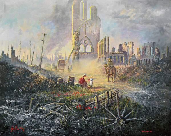 Going Home Ww1 Poster featuring the painting Going Home Ww1 by John Bradley