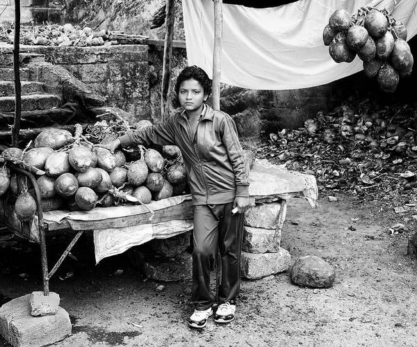 Boy Poster featuring the photograph Green Coconuts by Eden Antho