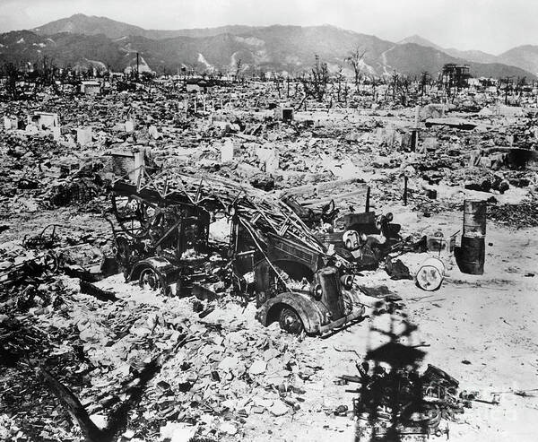 Rubble Poster featuring the photograph Hiroshima After Atomic Bombing by Bettmann