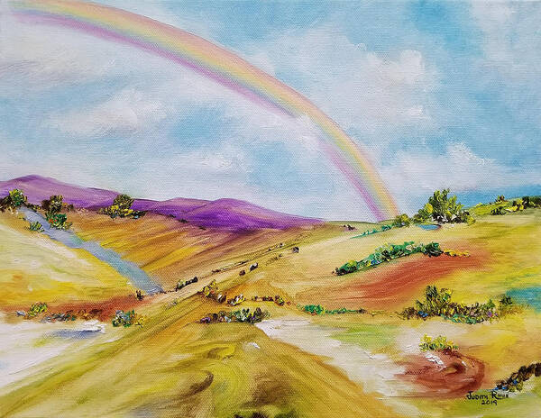 Rainbow Poster featuring the painting His Everlasting Love by Judith Rhue