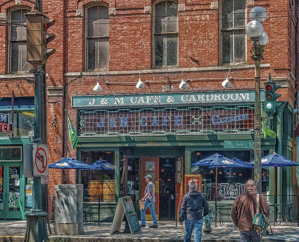 Abstract Poster featuring the photograph J and H Cafe by Darryl Brooks