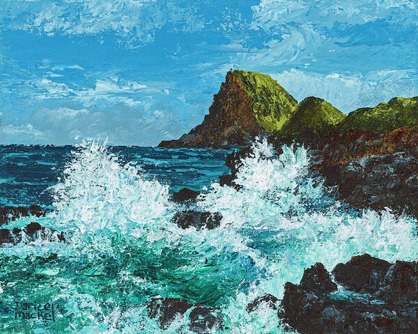 Seascape Poster featuring the painting Kahekili Leap by Darice Machel McGuire