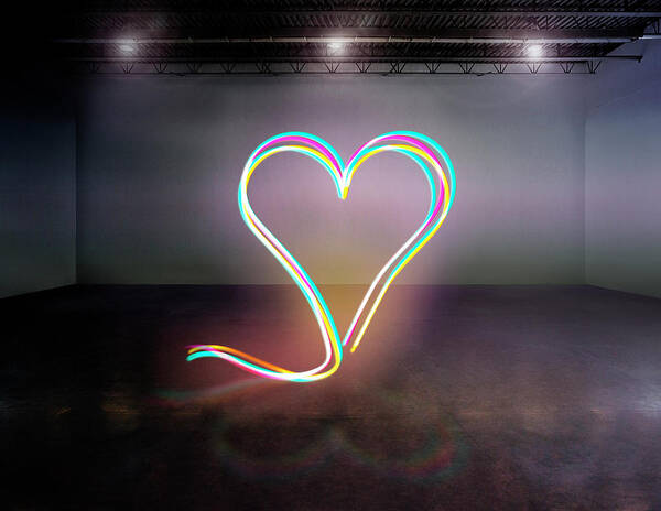 Light Trail Poster featuring the photograph Light Heart by Mina De La O