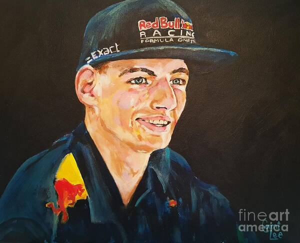 Max Poster featuring the painting Max Verstappen by Cami Lee