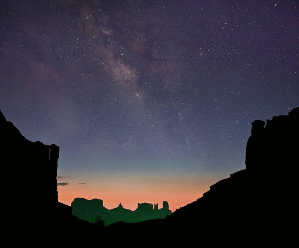 00555607 Poster featuring the photograph Milky Way Over Monument Valley, Arizona by Tim Fitzharris