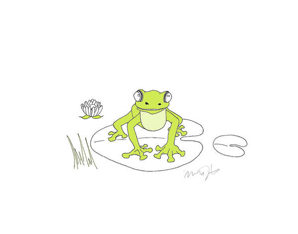 Frog Poster featuring the painting Nutshell Frog by Green Girl Canvas