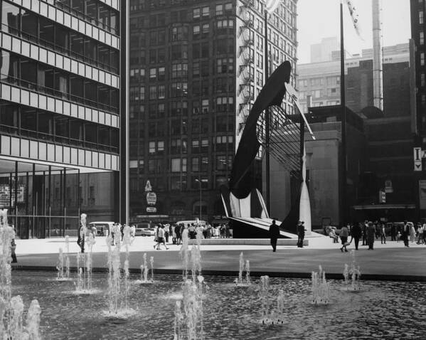 Artist Poster featuring the photograph Picasso Sculpture At Chicago In by Keystone-france