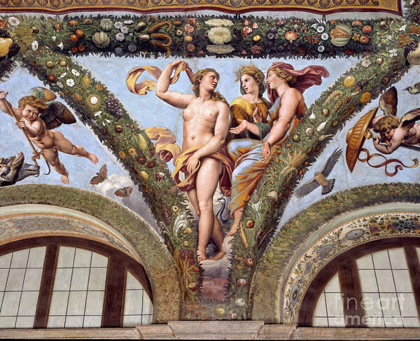 16th Century Poster featuring the painting Psiche Together With Venus And Juno, 1517-18 by Giulio Romano