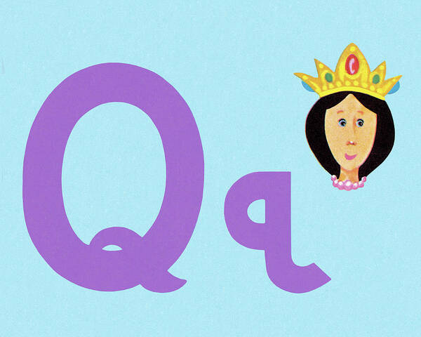 Alphabet Poster featuring the drawing Q as in Queen by CSA Images