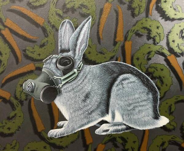  Poster featuring the painting Rabbit_Own by Stephen Hall