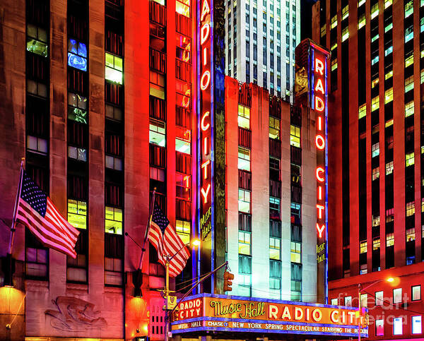 Radio City Music Hall Poster featuring the photograph Radio City Music Hall New York by M G Whittingham