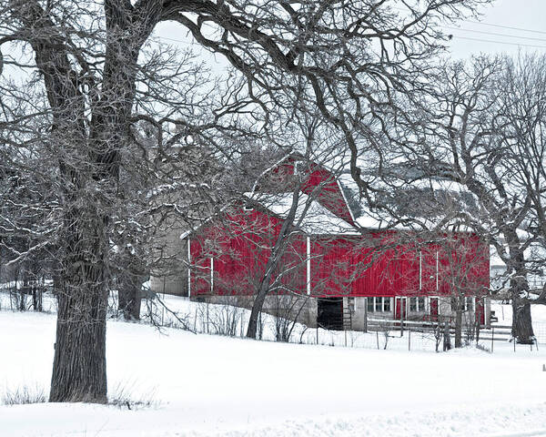 Red Barn Poster featuring the photograph Rural Red Barn by Billy Knight