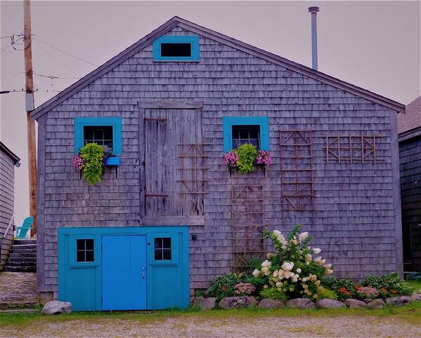 -rye Beach House Poster featuring the photograph -Rye Beach House, New Hampshire by THERESA Nye