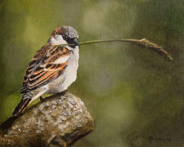 Sparrow Poster featuring the painting Sparrow by Kirsty Rebecca