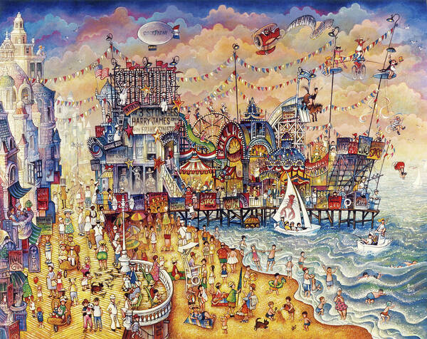 Steel Pier
Juvenile Poster featuring the painting Steel Pier by Bill Bell