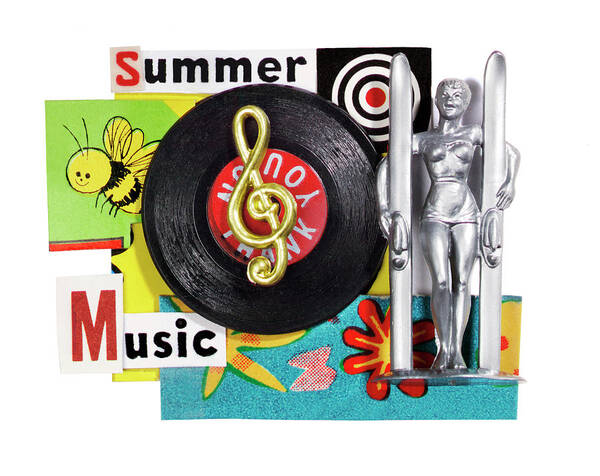 Adult Poster featuring the drawing Summer Music Collage by CSA Images