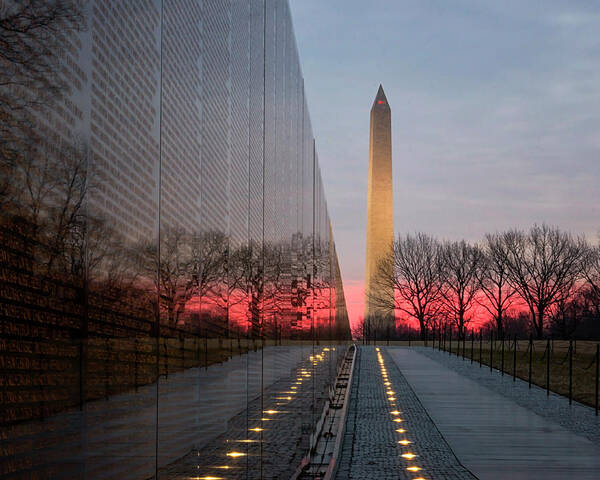 Tranquil Poster featuring the photograph Sunrise at the Memorial by Travis Rogers