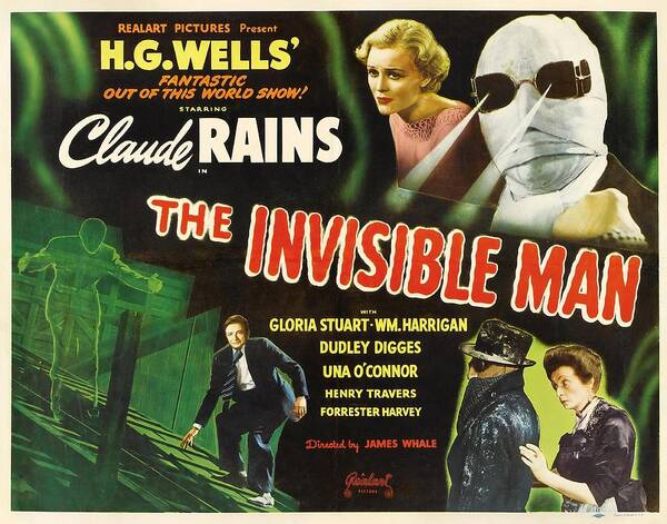 1930s Poster featuring the photograph The Invisible Man -1933-. by Album