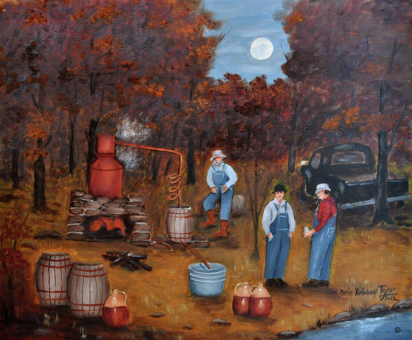 The Moonshiners 10 Poster featuring the painting The Moonshiners 10 by Arie Reinhardt Taylor