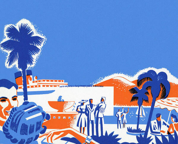 Beach Poster featuring the drawing Vacation Resort by CSA Images