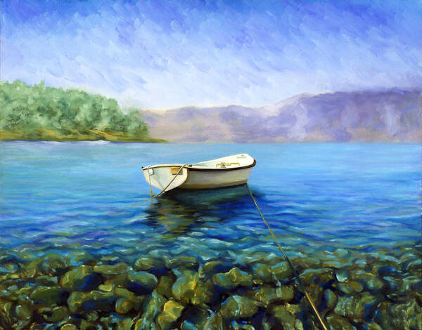 Seascape Poster featuring the painting Waiting by Joe Maracic