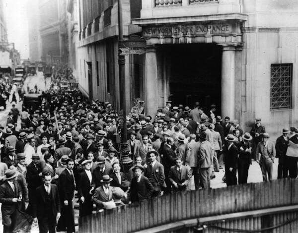 Crowd Poster featuring the photograph Wall Street Crash by Fox Photos