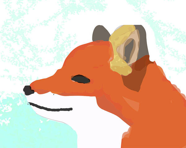 Fox Poster featuring the digital art Winter Fox by Caroline Elgin