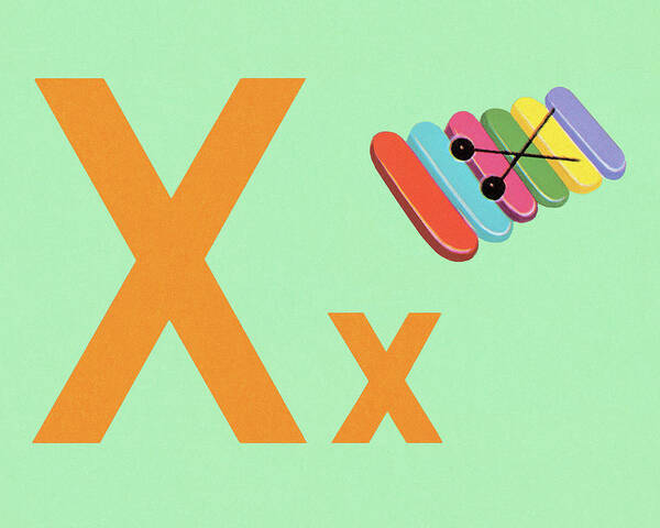 Alphabet Poster featuring the drawing X as in Xylophone by CSA Images