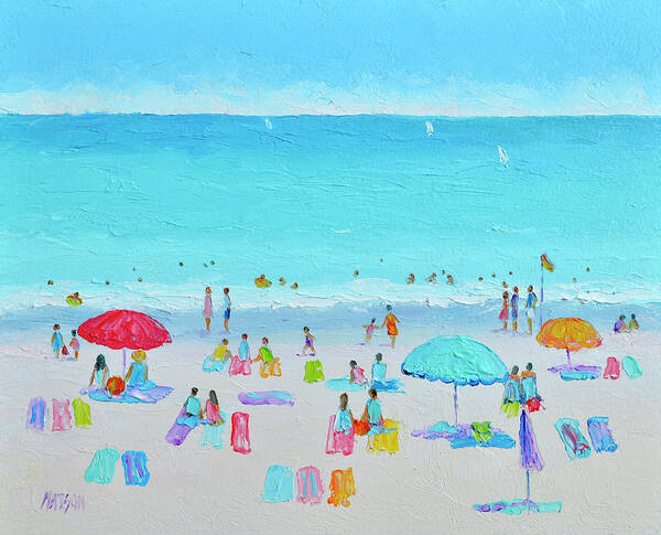 Beach Poster featuring the painting Happy Days #1 by Jan Matson