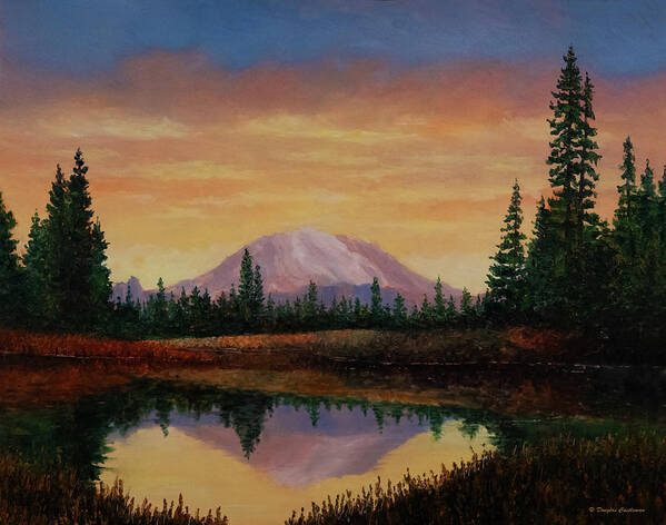 Landscape Poster featuring the painting Mt. Rainier #1 by Douglas Castleman