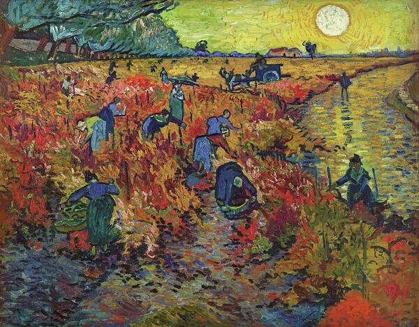 Vincent Van Gogh The Red Vineyard Poster featuring the painting The Red Vineyard #1 by Vincent van Gogh