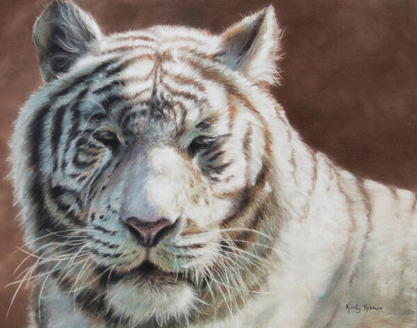 Tiger Poster featuring the pastel Wisdom by Kirsty Rebecca