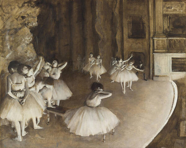 Edgar Degas Poster featuring the painting Ballet Rehearsal On Stage #4 by Edgar Degas