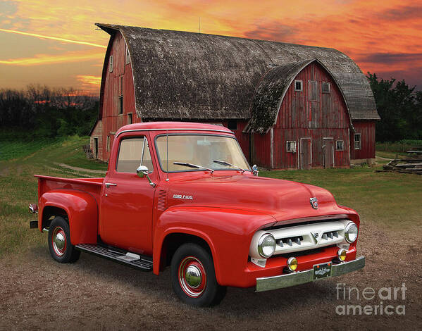 1953 Poster featuring the photograph 1953 Ford F-100 Pickup by Ron Long