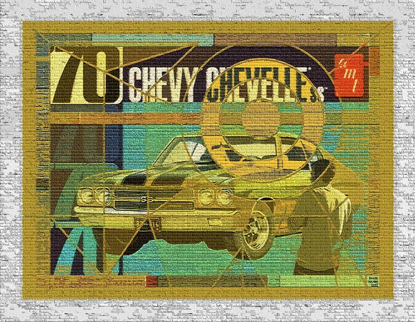 70 Chevy Poster featuring the digital art 70 Chevy / AMT Chevelle by David Squibb